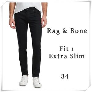 RAG & Bone Fit 1 Extra Slim Jeans in Lyon Black Style M12241516LYN